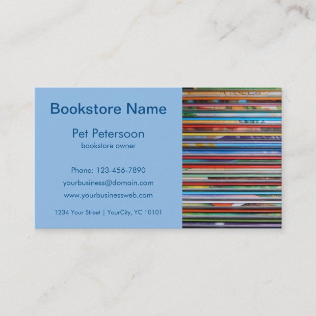 carte de visite unique de librairie (Devant)
