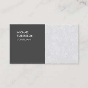 Carte De Visite Unique Floral Damask Grey
