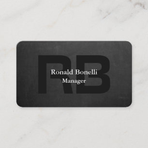 Carte De Visite Unique Gray Chalkboard Black Monogram Manager