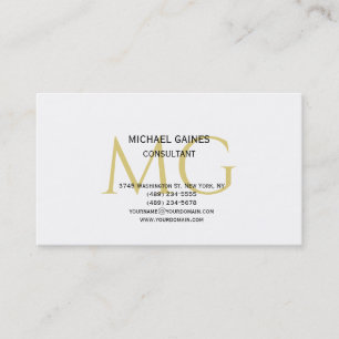 Carte De Visite Unique minimaliste couleur or clair Monogramme bla