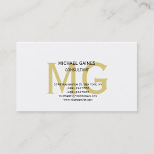 Carte De Visite Unique minimaliste couleur or clair Monogramme bla