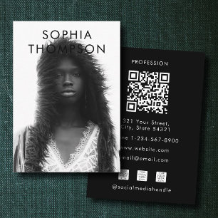 Carte De Visite Unique Moderne et tendance QR Code Social Media Ic