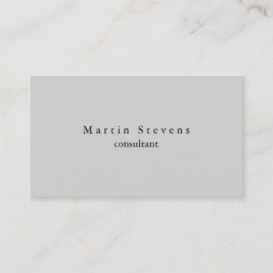 Carte De Visite Unique moderne gris clair minimaliste lin plat
