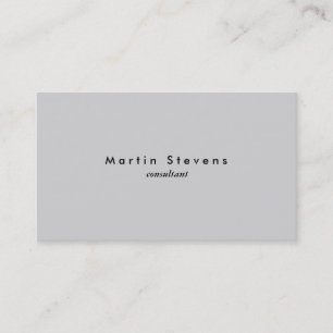 Carte De Visite Unique moderne gris clair minimaliste Plain simple