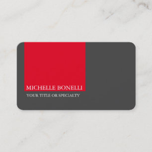 Carte De Visite Unique moderne minimaliste gris rouge