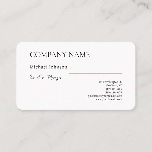 Carte De Visite Unique moderne minimaliste professionnel épais (Devant)