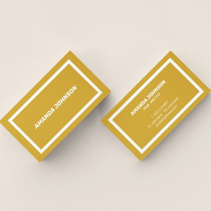 Carte De Visite Unique Moderne Mustard Jaune & Blanc Professionnel