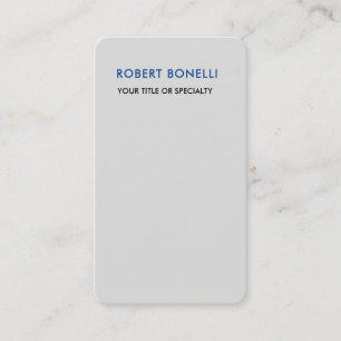 Carte De Visite Unique moderne Platine gris minimaliste