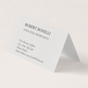 Carte De Visite Unique moderne Platinum Gris élégant minimaliste