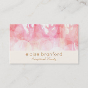 Carte De Visite Unique Pink Abstrait Bokeh Salon de Beauté Spa