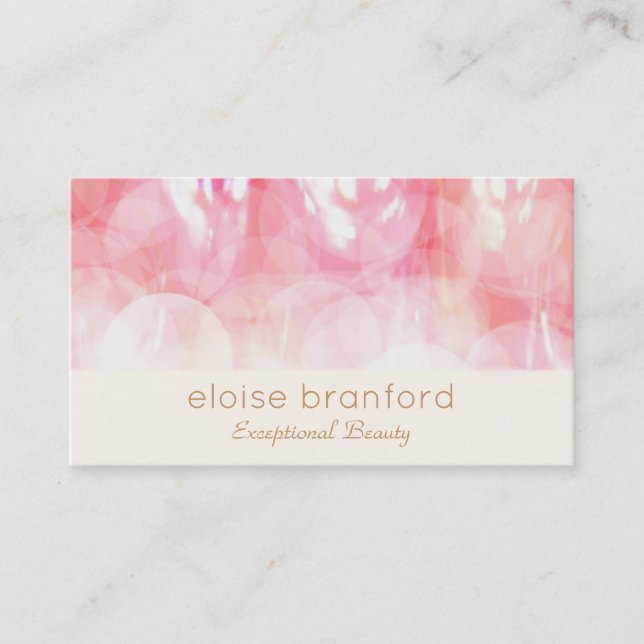 Carte De Visite Unique Pink Abstrait Bokeh Salon de Beauté Spa (Devant)
