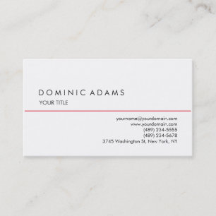 Carte De Visite Unique professionnel blanc noir simple élégant