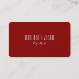 Carte De Visite Unique Rouge foncé Simple Moderne Élégant