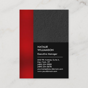 Carte De Visite Unique rouge rayé noir gris professionnel moderne