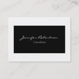 Carte De Visite Unique simple blanc noir simple classique
