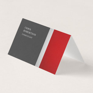 Carte De Visite Unique spécial couleur rouge gris tendance
