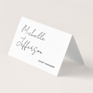 Carte De Visite Unique Stylish Moderne Calligraphie Plain