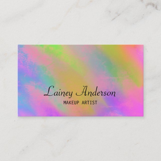 Carte De Visite Unique tendance Neon rose bleu (Devant)