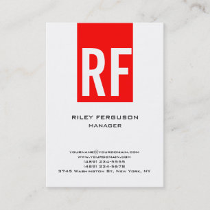 Carte De Visite Unique tendance simple rouge simple monogramme