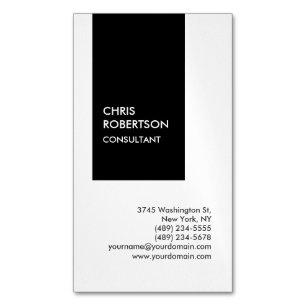 Carte de visite unique vertical noir noir tendance