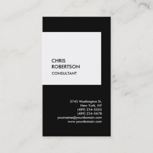 Carte de visite unique vertical noir noir tendance