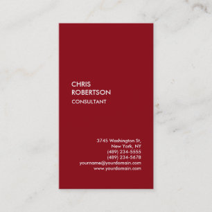 Carte de visite unique vertical noir rouge chic