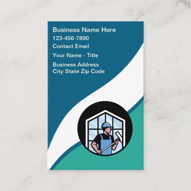 Carte De Visite Unique Window Washing And Cleaning Service (Devant)