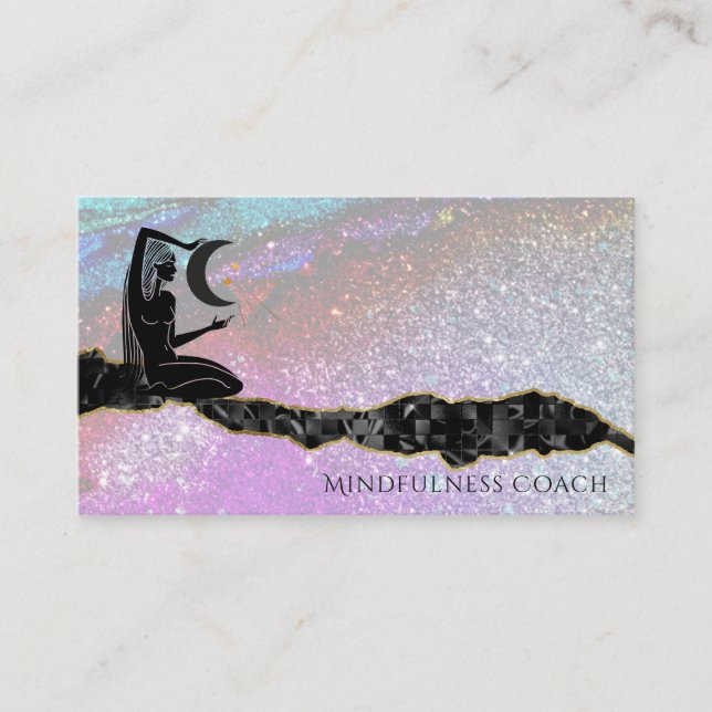 Carte De Visite *~* Univers de Parties scintillant arc-en-ciel. Mé (Devant)
