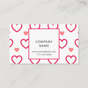 Carte de visite universel avec coeur d'amour.