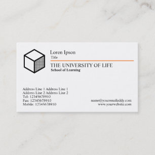 Carte De Visite Université de vie - (Cube) Orange Rule