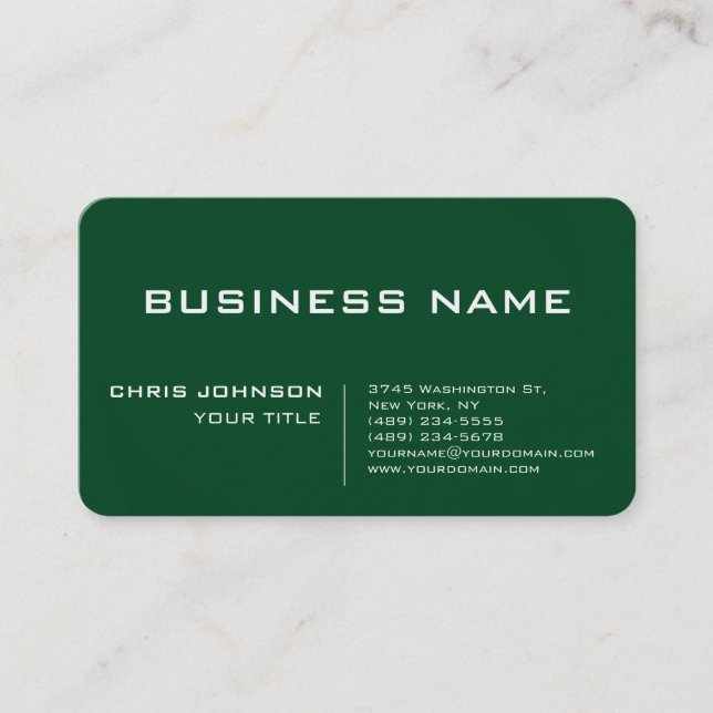 Carte De Visite Up Forest Green Modern Professional Contemporary (Devant)