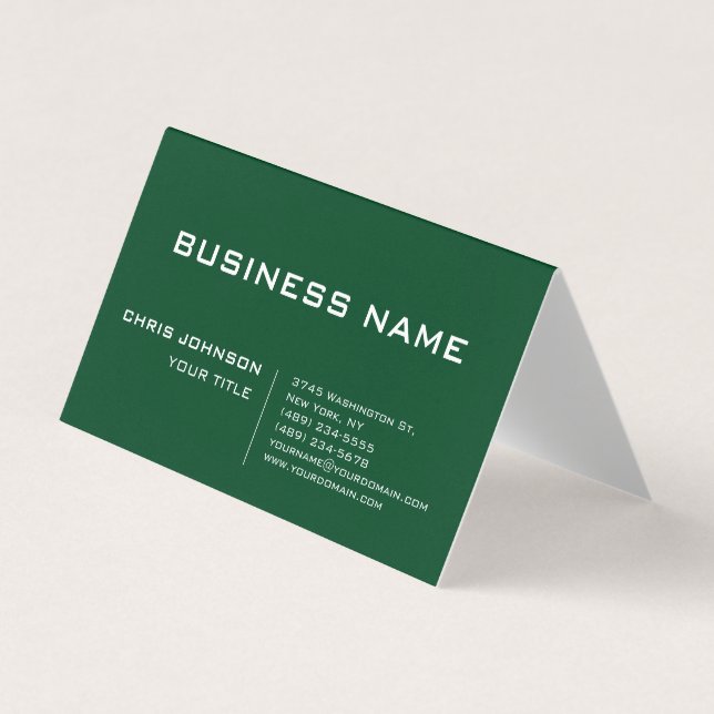 Carte De Visite Up Forest Green Moderne Professionnel Contemporain (Devant)