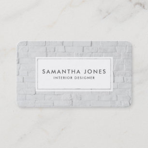Carte De Visite Urbain Blanc Brick Simple Moderne Concepteur d'int