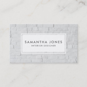Carte De Visite Urbain Blanc Brick Simple Moderne Concepteur d'int
