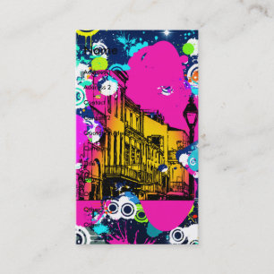 Carte De Visite urbain graffiti peinture splatter design coloré