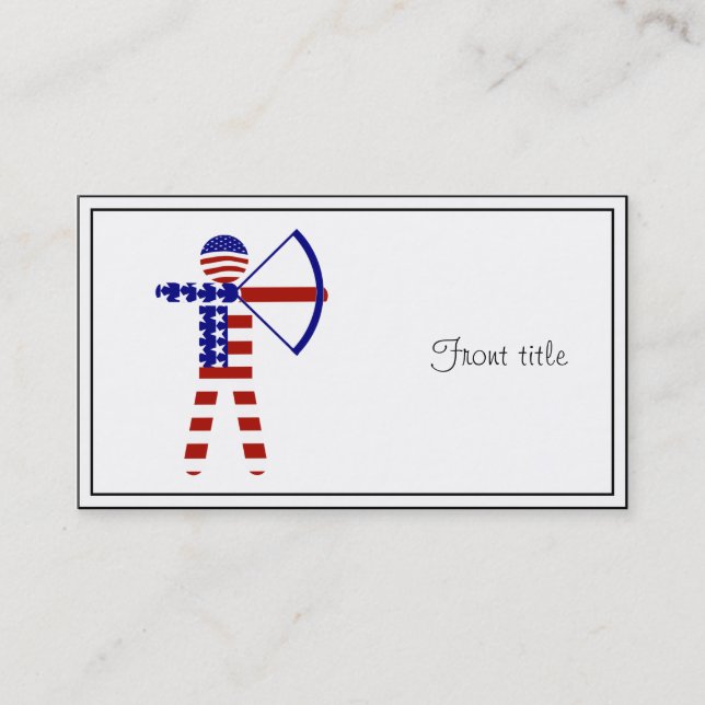 Carte De Visite USA Patriotic ARCHERY (Devant)
