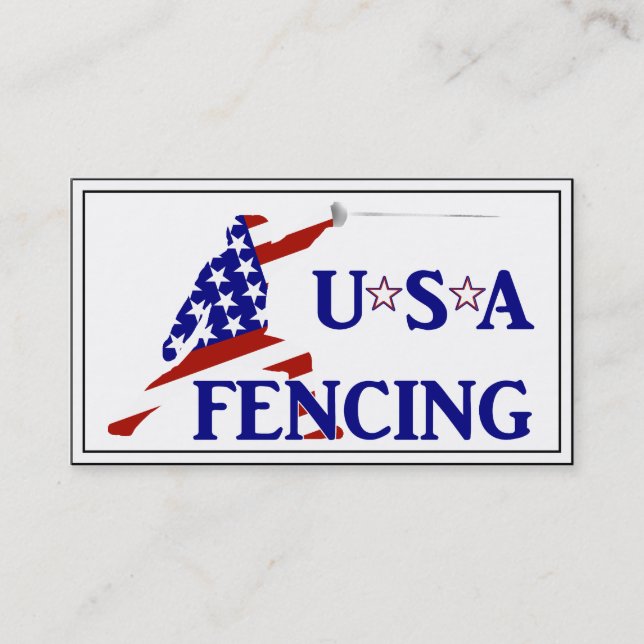 Carte De Visite USA Patriotique clôture En Garde Sports (Devant)