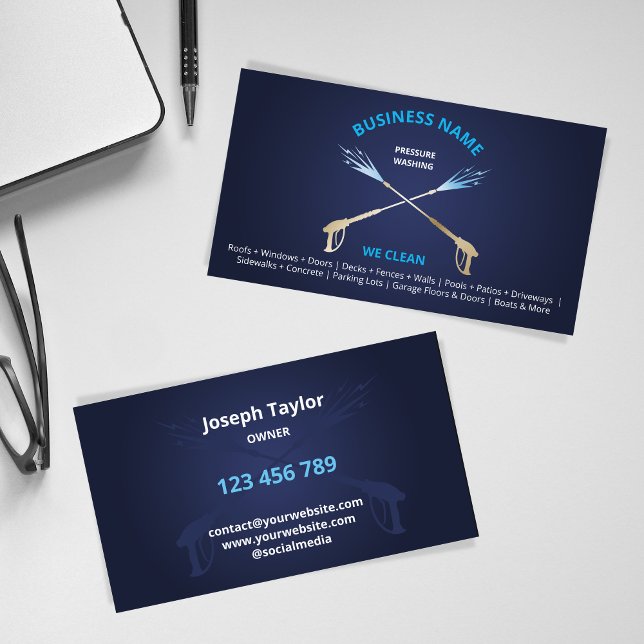 Carte De Visite Usine de lavage à pression professionnelle (Créateur téléchargé)