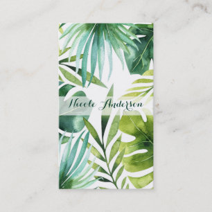 Carte De Visite Usines hawaïennes de forêt tropicale de feuille