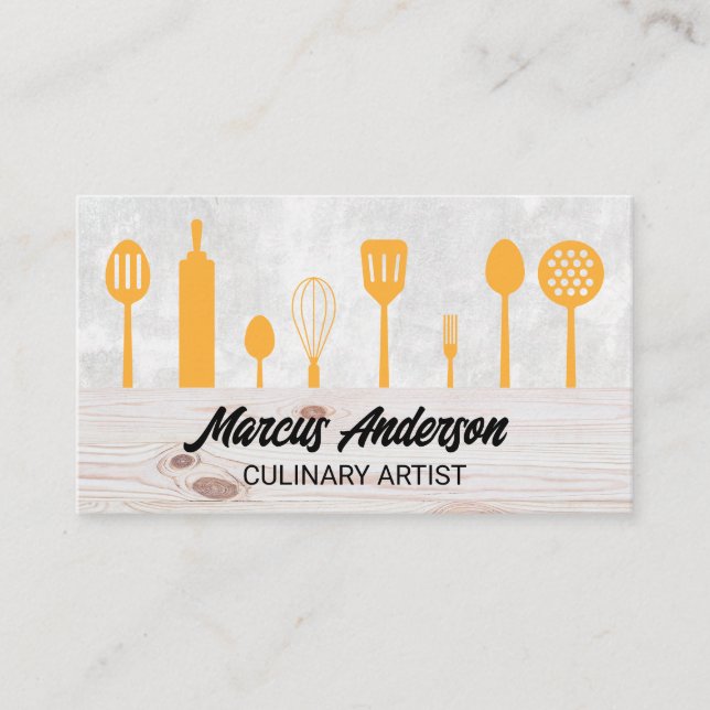 Carte De Visite Ustensiles cuisine | Culinaire | Chef (Devant)
