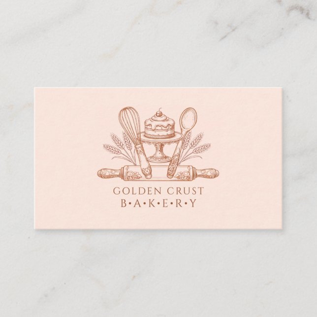 Carte De Visite Ustensiles de Boulangerie Boulangerie Baker (Devant)