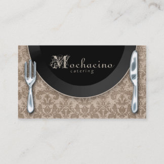 Carte De Visite Ustensiles de cuisine Cutlery Plate Beige