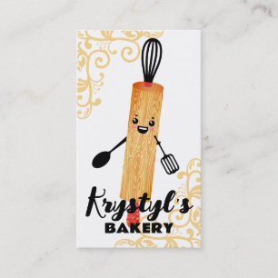 Carte De Visite Ustensiles de cuisson boulangerie rouleau pin robo
