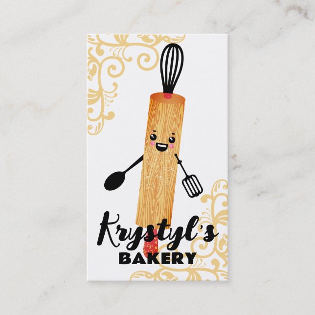 Carte De Visite Ustensiles de cuisson boulangerie rouleau pin robo (Devant)