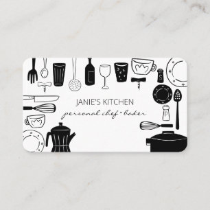Carte De Visite Ustensiles de cuisson et de Cuisine modernes