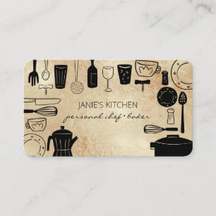 Carte De Visite Ustensiles de cuisson et de Cuisine modernes
