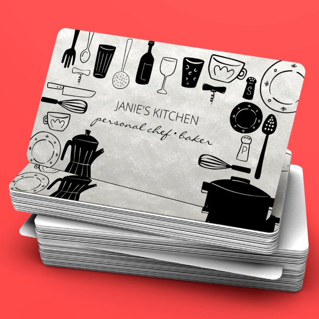 Carte De Visite Ustensiles de cuisson et de Cuisine modernes (Créateur téléchargé)