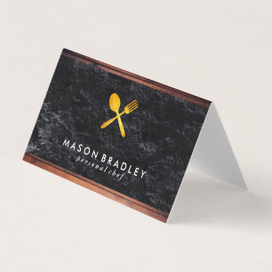 Carte De Visite Ustensiles en bois rustique