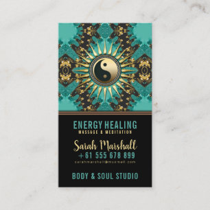 Carte De Visite V2 Turquoise Gold Eastern Sparkle Yin Yang