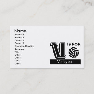 Carte De Visite V est pour le volleyball